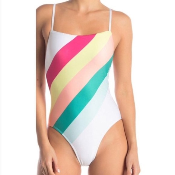 NWOT Free Press Hailee Square Neck One-Piece Swimsuit - Picture 1 of 8
